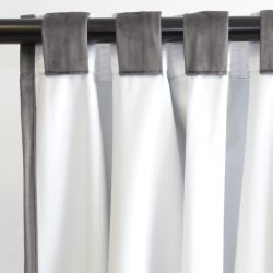 Rideau 100% Occultant Velours Venise Gris Stratus MC09