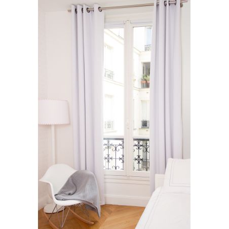 Rideau 100% Occultant Lin Lavé Blanc MC720 Moondream Premium
